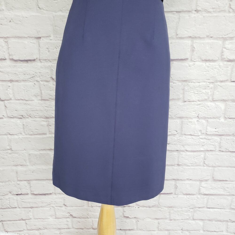 Rebecca Taylor Blue Harbour Ponte Knit Sheath Dress Black Lace Detail Sz 2 - Picture 4 of 16
